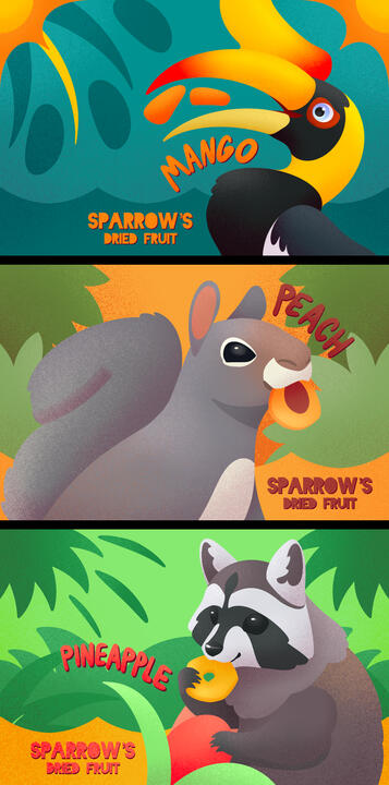 Animals and Fruit